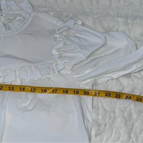 La Vie Rebecca Taylor Ruffled Backwards Button Down Blouse - Picture 6 of 6